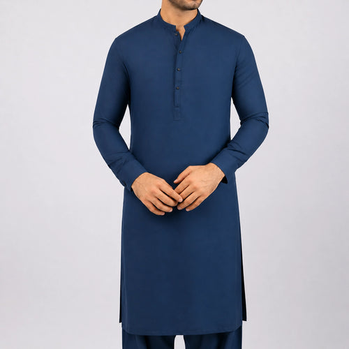 Chathams Blue Premium Wash n Wear Unstitched Fabric – 4 Meter Comfortable Suit