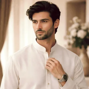 Warm Off-White Unstitched Cotton Fabric